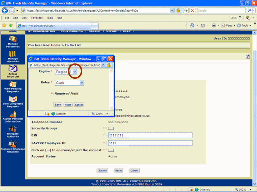 Screenshot of Security Groups window